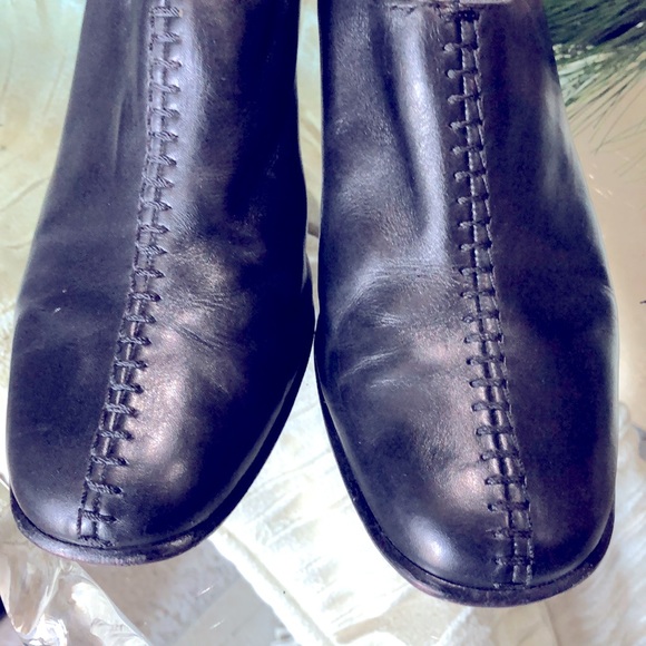 SZ 8 ANTONIO MELANI BLACK HEEL MULES - Picture 4 of 5